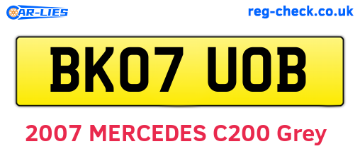 BK07UOB are the vehicle registration plates.