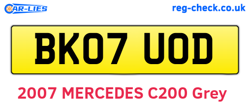 BK07UOD are the vehicle registration plates.