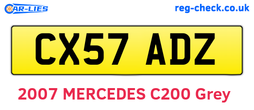 CX57ADZ are the vehicle registration plates.