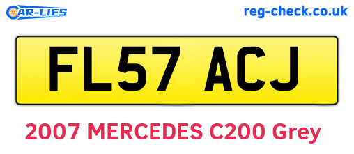 FL57ACJ are the vehicle registration plates.