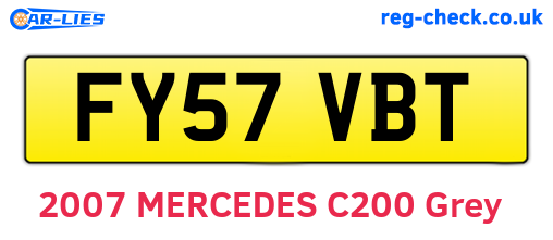 FY57VBT are the vehicle registration plates.