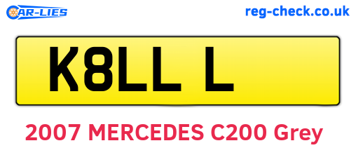 K8LLL are the vehicle registration plates.