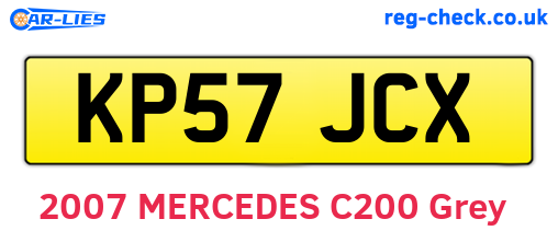 KP57JCX are the vehicle registration plates.
