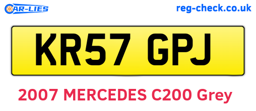 KR57GPJ are the vehicle registration plates.