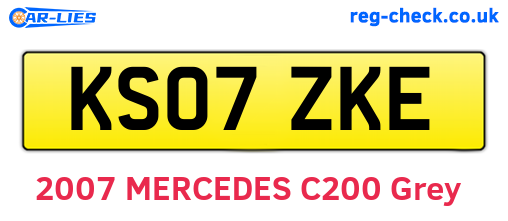 KS07ZKE are the vehicle registration plates.