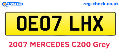 OE07LHX are the vehicle registration plates.