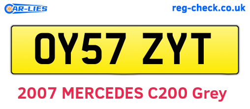 OY57ZYT are the vehicle registration plates.