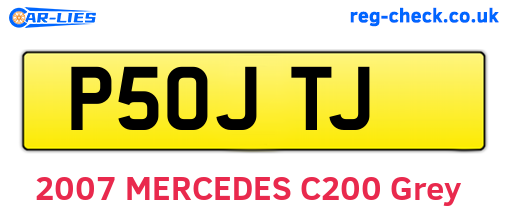 P50JTJ are the vehicle registration plates.