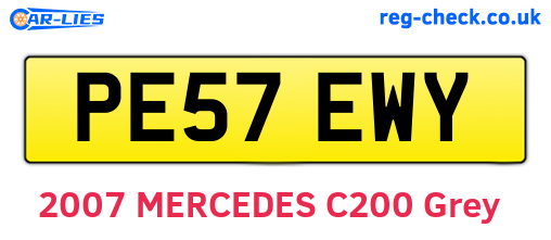 PE57EWY are the vehicle registration plates.