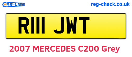 R111JWT are the vehicle registration plates.