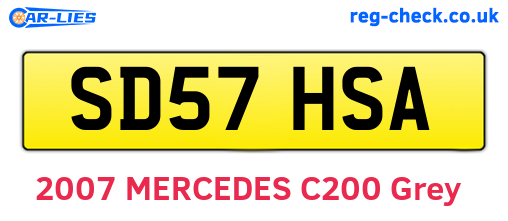 SD57HSA are the vehicle registration plates.