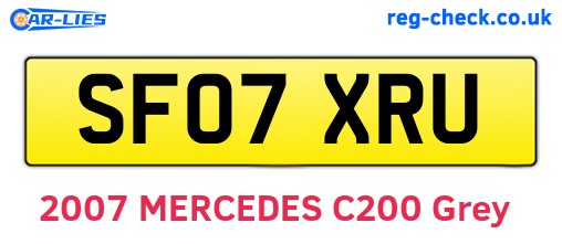 SF07XRU are the vehicle registration plates.