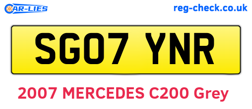 SG07YNR are the vehicle registration plates.