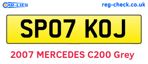 SP07KOJ are the vehicle registration plates.