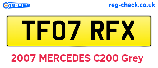 TF07RFX are the vehicle registration plates.
