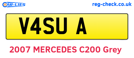 V4SUA are the vehicle registration plates.