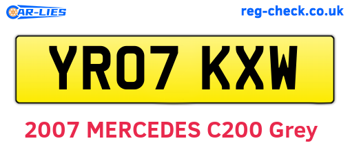YR07KXW are the vehicle registration plates.