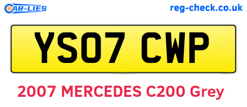 YS07CWP are the vehicle registration plates.
