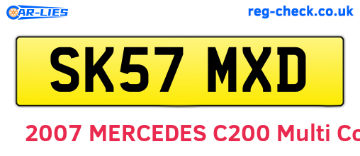 SK57MXD are the vehicle registration plates.