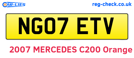 NG07ETV are the vehicle registration plates.