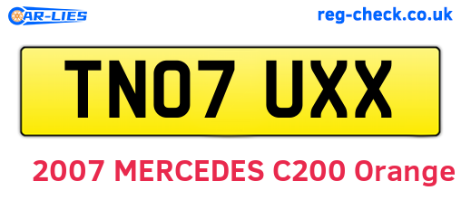 TN07UXX are the vehicle registration plates.