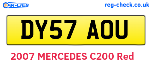 DY57AOU are the vehicle registration plates.