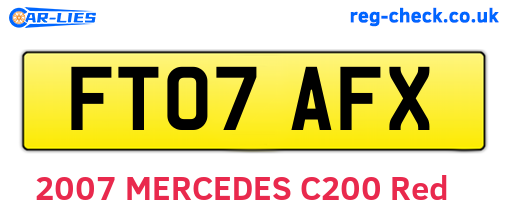 FT07AFX are the vehicle registration plates.