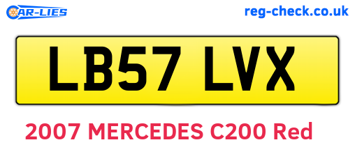 LB57LVX are the vehicle registration plates.