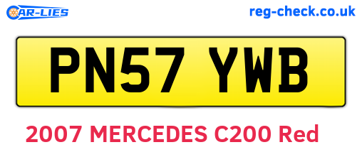 PN57YWB are the vehicle registration plates.