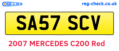 SA57SCV are the vehicle registration plates.