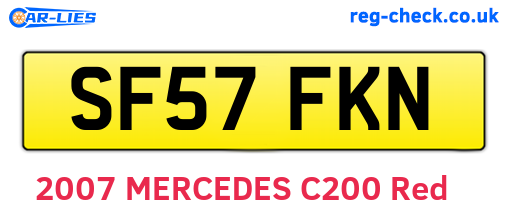 SF57FKN are the vehicle registration plates.
