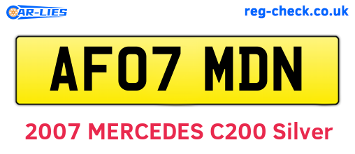 AF07MDN are the vehicle registration plates.
