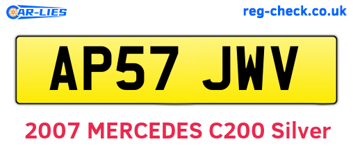 AP57JWV are the vehicle registration plates.