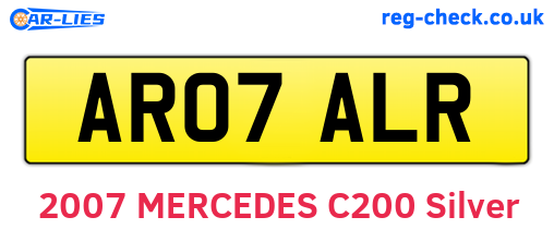 AR07ALR are the vehicle registration plates.