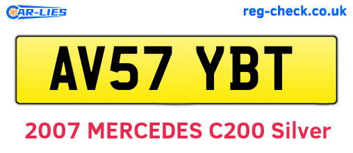 AV57YBT are the vehicle registration plates.