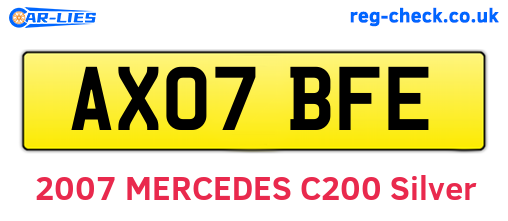 AX07BFE are the vehicle registration plates.