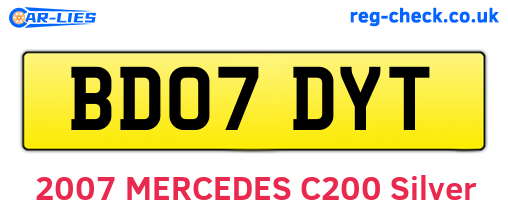 BD07DYT are the vehicle registration plates.