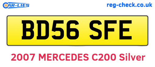 BD56SFE are the vehicle registration plates.