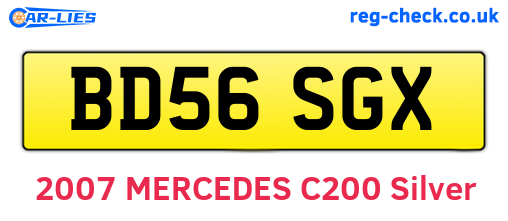 BD56SGX are the vehicle registration plates.