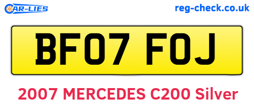 BF07FOJ are the vehicle registration plates.