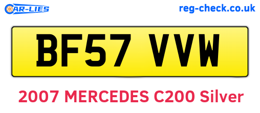 BF57VVW are the vehicle registration plates.