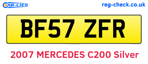 BF57ZFR are the vehicle registration plates.