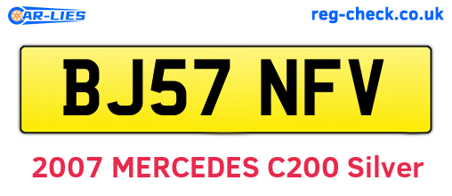 BJ57NFV are the vehicle registration plates.