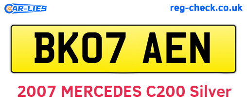 BK07AEN are the vehicle registration plates.