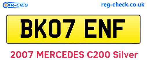 BK07ENF are the vehicle registration plates.
