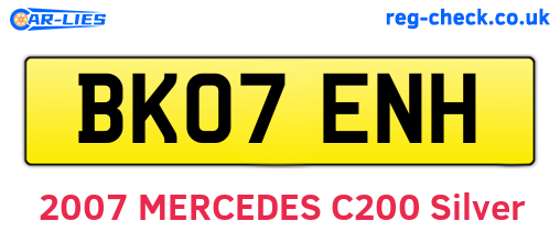 BK07ENH are the vehicle registration plates.