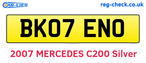 BK07ENO are the vehicle registration plates.