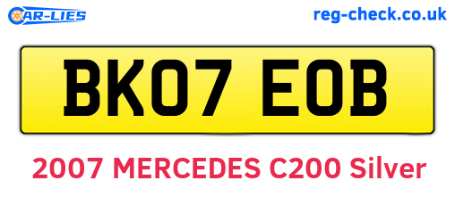 BK07EOB are the vehicle registration plates.