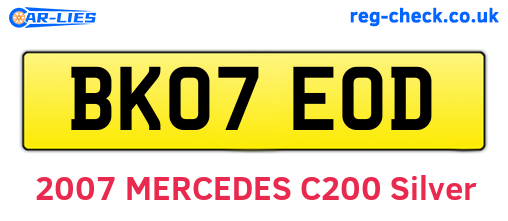 BK07EOD are the vehicle registration plates.