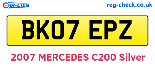 BK07EPZ are the vehicle registration plates.